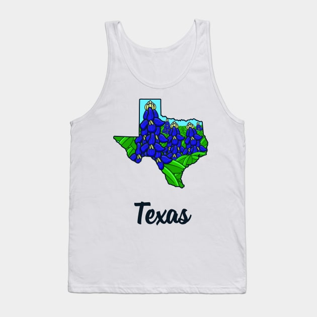 Texas State Flower Bluebonnet - Texas Pride Tank Top by Pangea5